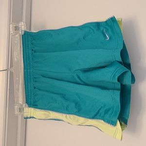 Teal and light green Nike mesh shorts